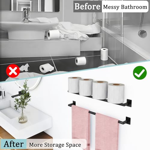2 Packs 24 Inch Bathroom Towel Bar, Matte Black Towel Racks for Bathroom, JIAPAIDUO Bathroom Towel Rack Wall Mounted, Bath Hand Towel Holder Organizer, Modern Home Decor Towel Rod - size: 24 inch (2 Packs)