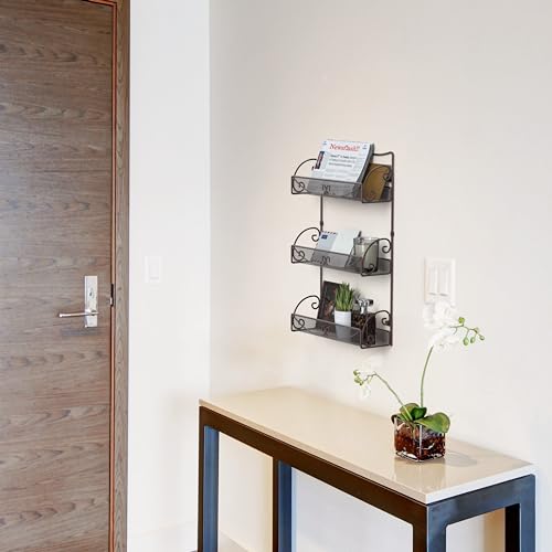 Deco Brothers 3 Tier Wall Mounted Hanging Spice Rack, Bronze - size: 1-Pack