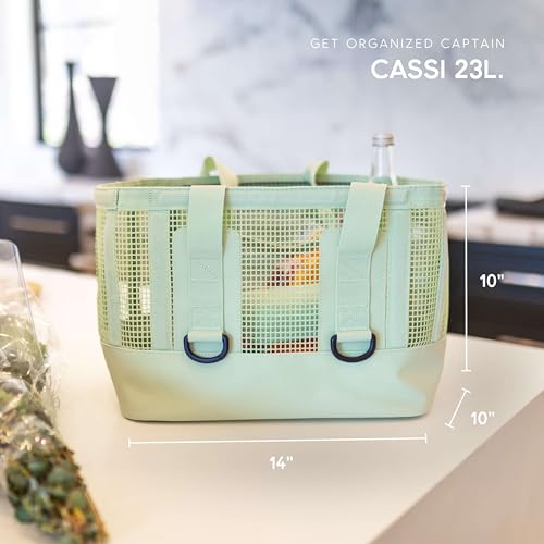 MISSION Boat Gear CASSI Heavy-Duty Outdoor Tote and Waterproof Marine-Grade Mesh Boat Bags - color: Sage, size: 23 Liter