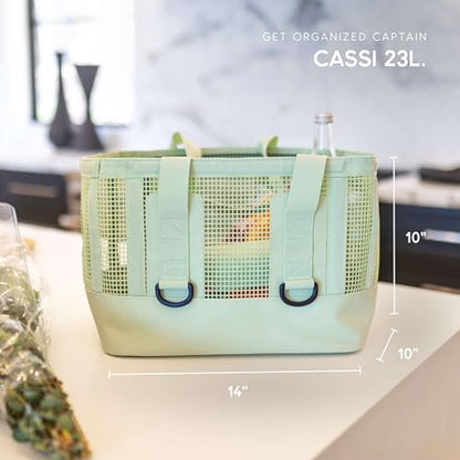 MISSION Boat Gear CASSI Heavy-Duty Outdoor Tote and Waterproof Marine-Grade Mesh Boat Bags - color: Sage, size: 23 Liter