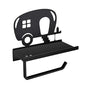 Camper Toilet Paper Holder with Shelf，Unique Bathroom Decor, Farmhouse Theme Bathroom Decor, Black