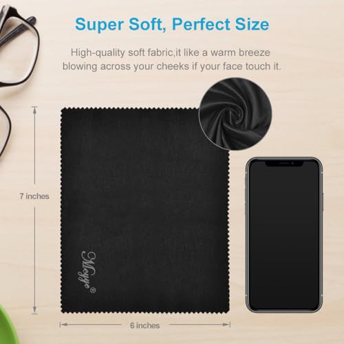 8 PCS Eyeglass Microfiber Cleaning Cloth for Glasses, 6 x7 in Cleaner | Premium Lens Wipes Cloth for Electronics, Glasses, TV Screen, Cell Phone and Laptop, Works Well for Cleaning the Screens
