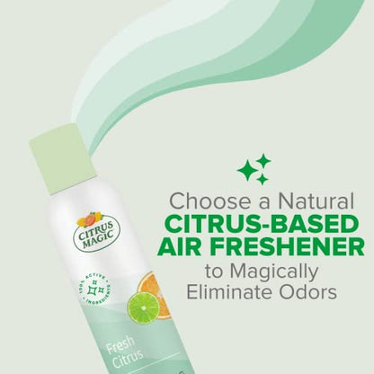 Citrus Magic Natural Odor Eliminating Air Freshener Spray, Fresh Citrus, 3-Ounce (Pack of 4) - size: 3 fluid ounces (Pack of 4)