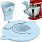 3-Piece Set: Silicone Flour Funnel & Bowl Cover for KitchenAid Mixer 4.5-5 Qt Tilt-Head, Splash Guard Lid with Foldable Measuring Cup for Dough Proofing & Mixing, KitchenAid Mixer Accessori（Blue) - color: Blue