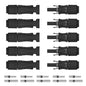 10AWG Solar Connectors IP68 Waterproof 2000V 50A Solid Tinned Copper Terminal Black 5 Pairs for Solar PV Panel Cable(6mm²) - size: 2000V 10AWG Solar Connectors