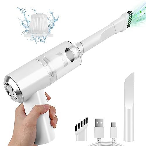 Auloea Mini Car Vacuum Cleaner(4500 pa) Portable Cordless Rechargeable,Tiny Handheld Vacuum, Computer Hand Vacuum for Keyboard and Laptop, Mini Hand Held Vac for Car and Home /V01/White - color: White