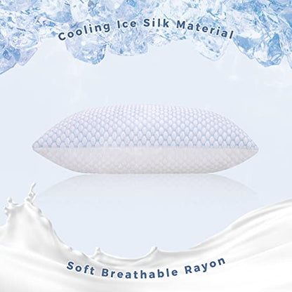 OSBED Shredded Memory Foam Pillows Standard Size Pack of 2 | Neck pain relief, supportive, odorless, cooling pillow, adjustable, washable, CertiPUR-US hypoallergenic adult pillow - size: Standard (Pack of 2)