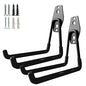 GeeWatom Garage Storage Utility Hooks，Garage Garden Tool Organizer，Steel Wall Mount Hooks, Large Garden U Hooks （2 Pack） - color: Black