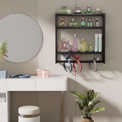 PPN Towel Rack Bathroom Storage Shelves Over The Toilet with Towel Bar 100% Bamboo Adjustable Height Floating Shelf Wall Shower Shelf for Small Space Bathroom Kitchen Multi Usage (Black-1Pack) - color: Black 1pack