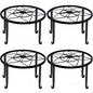 4 Pack Black Metal Potted Plant Stand for Indoor and Outdoor Plants 9.1 inches Heavy Duty Flower Pot Planter Holder, Metal Rustproof Iron Garden Container Round Supports Rack for Planter Pumpkin Stand