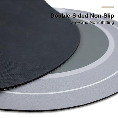 Rubber Bath mats Quick-Drying Non-Slip Bathroom mat Super Absorbent Bath mat Instant Dry Bath mat, Bathroom Rug in Front of The Kitchen Sink, Shower Room, Bathtub, Oval(Grey+17x70in) - color: Grey, size: 17x70in