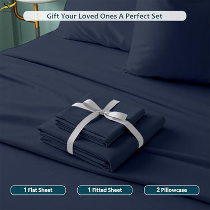 Shreem Linen Full Sheet Set - 4 Piece Ultra Soft Brushed Microfiber Bed Sheets - 15" Deep Pockets, Wrinkle-Free & Breathable for a Secure Fit Sheets & Pillowcases (Full, Navy Blue) - color: Navy Blue, size: Full