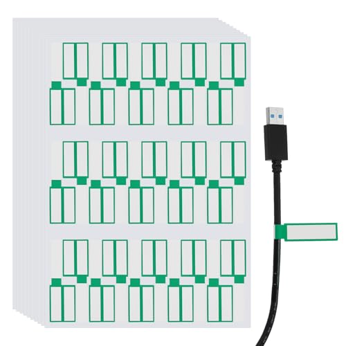 uxcell 300 Pcs Cable Labels, Waterproof Wire Cord Labels Tags, Cord Organizer Management Tags for Charger Cable Organizer Wire Markers Printer, Green - color: Green