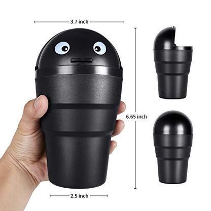 trasgo for Car Cup Holder Trash Can Small Mini Trash Can Car Office Household Trash Can (Black)