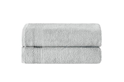 Ozdilek 2-Piece Bath Towels, 27x54 100% Turkish Cotton, Luxury Quick Dry, Extra Large, Fade-Resistant, Eco-Friendly, Spa Towel, Comfortable (Grey) - color: Grey