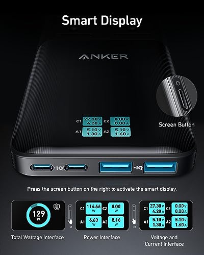 Anker Prime Charging Station, 140W 6-in-1 Travel Power Strip, 5ft Detachable Extension Cord with Multiple Outlets, 2 AC, 2 USB C, 2 USB A, Desk Accessories, Home Office (Non-Battery/Wireless)