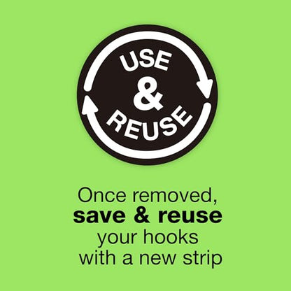 FrogTape reMOVEables Heavy Duty Wall Hooks - 8 Hooks and 12 Strips - Holds up to 3 lbs - No Damage - Easy to Remove & Reuse - Medium Wall Hook with Adhesive Strips - White (Pack of 8) - size: Pack of 8, style: Medium