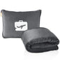 EverSnug Travel Blanket and Pillow - Premium Soft 2 in 1 Airplane Blanket with Soft Bag Pillowcase, Hand Luggage Sleeve and Backpack Clip (Grey) - color: Grey