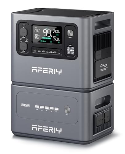 AFERIY 4096Wh Portable Power Station,P280 with 1 Extra Battery,120V 2800W Expandable Capacity LiFePO4 Battery Backup,Solar Generator for Home Use,Outdoor Camping,Power Outage,Camping,RV,Emergencies - color: 2800W Power Station-C