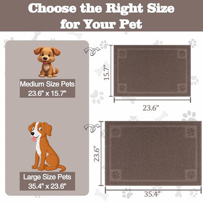 Darkyazi Pet Feeding Mat Large for Dogs and Cats,24"×16" Flexible and Easy to Clean Feeding Mat,Best for Non Slip Waterproof Feeding Mat. (Coffee) - color: Coffee