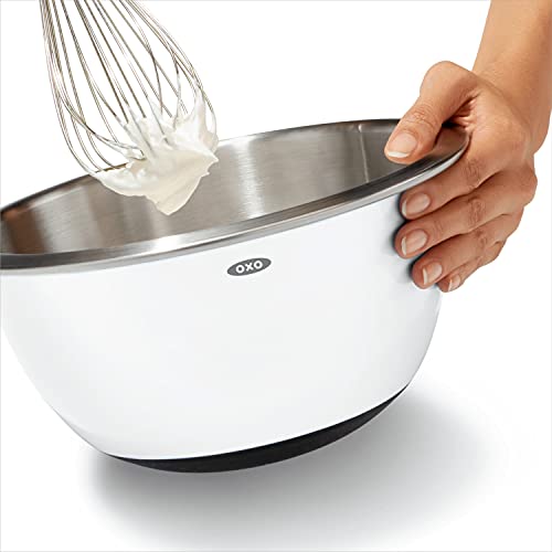 OXO Good Grips 3-Piece Stainless-Steel Mixing Bowl Set - color: White