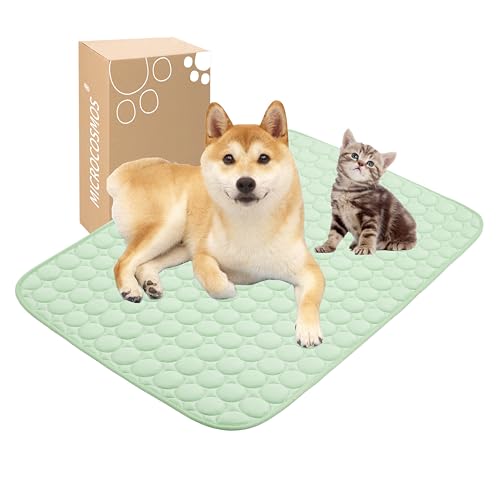 MICROCOSMOS Summer Cooling Mat & Sleeping Pad- Water Absorption Top, Materials Safe, Easy Carry, EZ Clean. Keep Cooling for Pets, Kids and Adults.(Green, 28" x22") - color: Green, size: 28" x 22"