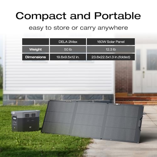 EF ECOFLOW Solar Generator Delta 2 Max 2048Wh with 2x160W Solar Panel, 2400W Portable Power Station LFP Battery, Up to 3400W AC Output, AC + Solar Fast Dual Charging 0-100% in 1 Hr for Camping RV - style: DELTA 2 Max+2*160W Solar Panel