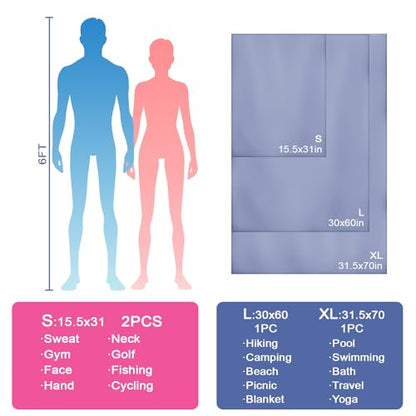 Camping Towel L Size Microfiber Quick Dry Lightweight for Travel Body Swimming Pool Beach Hiking Yoga Mat Towels(Navy Blue, 1 Pack L) - color: Navy Blue, size: 1 Pack L