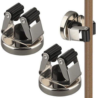 ULIBERMAGNET Magnetic Mop Broom Holder,Heavy Duty Movable Magnetic Tools Holder,2 Pack Anti-slip Magnet Mounted Utility Storage Shovel,Rake,Brush,Yard Tools in Kitchen,Laundry Room,Bathroom,House - style: 10LB 2PCS Silver&Black Magnetic Mop Holder