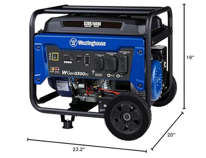 Westinghouse 6600 Watt Home Backup Portable Generator, Electric Start, Transfer Switch Ready 30A Outlet, RV Ready 30A Outlet, CO Sensor - style: 6600 Watts - Gas Only - Electric Start