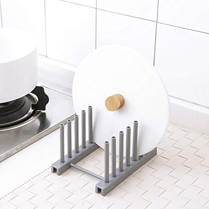 Rengue Plate Organizer, Dish Drying Rack Removable Plate Stand 6.7x4.7x3.7 Inches ABS Plastic Space Saving for Small Kitchen Countertops Gray - color: Gray