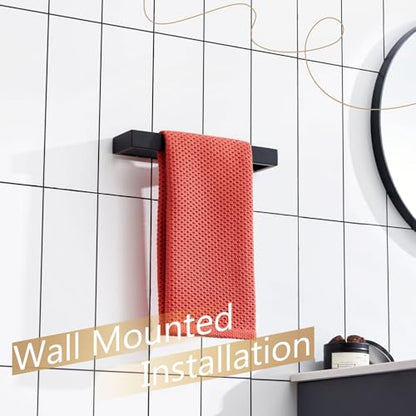 KOKOSIRI Towel Bar Matte Black Hand Towel Holder 12-Inch Kitchen Rack Stainless Steel for Bathroom Hardware Wall Mounted, 1 Pack B4008BK-L12 - color: Matte Black, size: 12-Inch