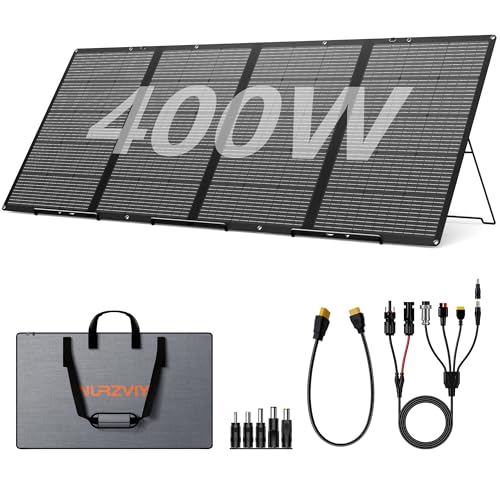400W Portable Solar Panel for Power Station, 400 Watt 36V ETFE Foldable Solar Panel Charger, IP67 Waterproof Enhanced Kickstands for Off-Gird Outdoor Camping RV SUV Emergency Power Supply - color: 400W with Metal Stand