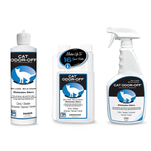 Odorcide Cat Odor-Off Concentrate Pet Smell Odor Eliminator Bundle – Cat Odor Eliminator Concentrate for Pet Urine Odor, Tomcat Spray for Cat Urine Smell, Feces on Carpet & Litter Boxes - size: 18 Ounce (Pack of 3)