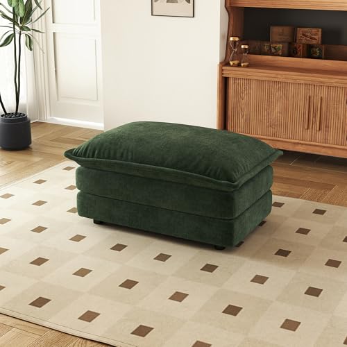 SoarFlash Chenille Sectional Sofa Ottoman,Green - color: Green, size: 1 Ottoman