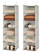 MAX Houser 6 Tier Shelf Hanging Closet Organizer, Closet Hanging Shelf with 2 Sturdy Hooks for Storage,2 Pack, Foldable (Light Grey) - color: Light Grey-2