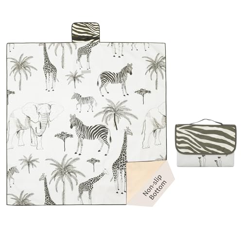 Insular Baby Splat Mat for Under High Chair/Arts/Crafts, Anti Slip and Waterproof Splash Mat for Floor, Portable Picnic Mat, 51x51 Inch, Safari - color: Safari