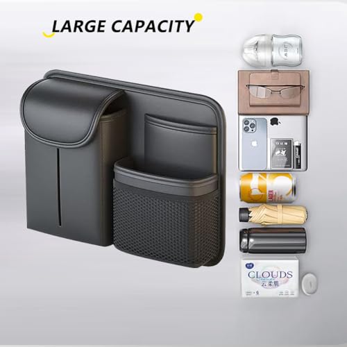 Tumecos Car Seat Back Storage Bag,Backseat Organizer with Tissue Box, Large Capacity Rear Seat Storage Pocket, Universal for Most Vehicles - style: Style A
