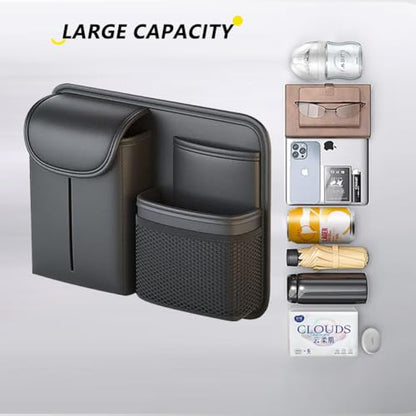 Tumecos Car Seat Back Storage Bag,Backseat Organizer with Tissue Box, Large Capacity Rear Seat Storage Pocket, Universal for Most Vehicles - style: Style A