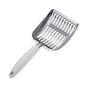 WePet Cat Litter Scoop, Aluminum Alloy Sifter, Kitty Metal Scooper, Deep Shovel, Long Handle, Poop Sifting, Kitten Pooper Lifter, Durable, Heavy Duty, for Litter Box - color: POLISHED Aluminum \ #05 Grey Handle, size: Small