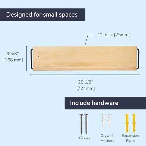Wall Mounted Shoe Rack - A Wooden, Modern, Slim, and Small Shoe Storage Solution for Shoes and Boots in Narrow Spaces, entryways, or hallways. (30-in-Wide) - size: 30-in-wide (Single)