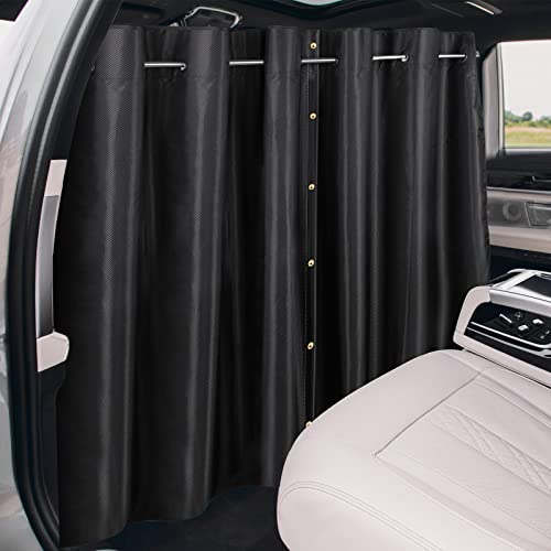 XCBYT Car Privacy Curtains - Van Curtians with Stainless Steel Adjustable Length Crossbar Car Window Shades for Van SUV Truck for Travel Nap Camping - color: Divider(Waterproof, 62.9")