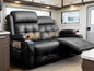 Reclining Loveseat, 55.1" RV PU Leather Wall Hugger Recliner Love Seats Sofa with Charging Station, Removable Armrest, Cup Holder, Double Recliners Couch, Manual Love Seat for Living Room - color: Midnight Black, size: Hera - Loveseat