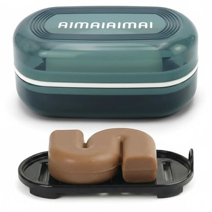 AIMAIAIMAI Travel Soap Container, Travel Soap Box with Removable Draining Layer for Camping, Gym (Blue Style A) - color: Blue Style a