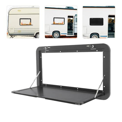 RV Foldable Table,800x450mm Folding Table, Lockable Wall Table Kit Outdoor Picnic Wall Mounted Table Rv，for Vans, Trucks, Campervans, Trailers