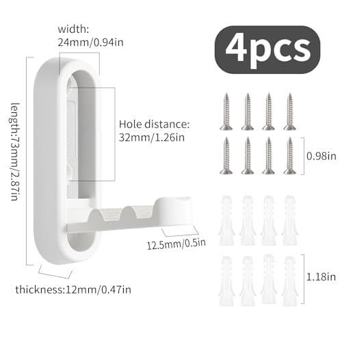 4Pcs Foldable Wall Hooks, Zinc Alloy Folding Hook White, Heavy Duty Folding Coat Hooks Wall Mounted for Hanging Coat Towels Bags Keys (White, 4 Pack) - color: White, size: 4 Pack