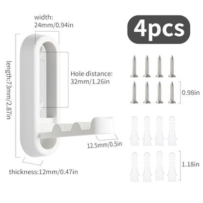 4Pcs Foldable Wall Hooks, Zinc Alloy Folding Hook White, Heavy Duty Folding Coat Hooks Wall Mounted for Hanging Coat Towels Bags Keys (White, 4 Pack) - color: White, size: 4 Pack