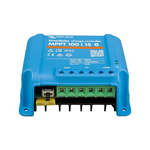 Victron Energy SmartSolar MPPT Solar Charge Controller (Bluetooth) - Charge Controllers for Solar Panels - 100V, 15 amp, 12/24-Volt - style: 100V, 15A
