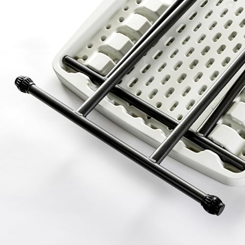 Iceberg Small Camping Personal Folding Table, Heavy Duty Utility Table, Adjustable Height, Platinum, 19.5” L x 30” W x 28" H - color: Platinum