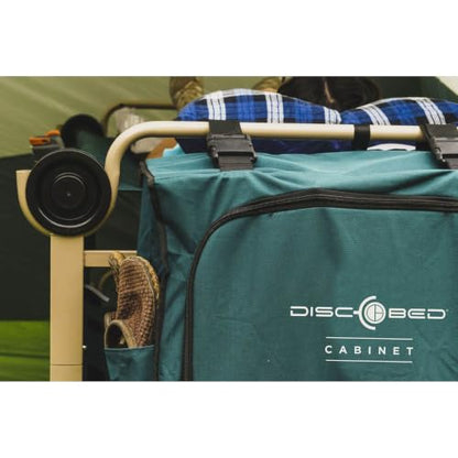 Disc-O-Bed 3-Shelf, 6-Compartment Hanging Zippered Cabinet for Cam-o-Bunks, Green